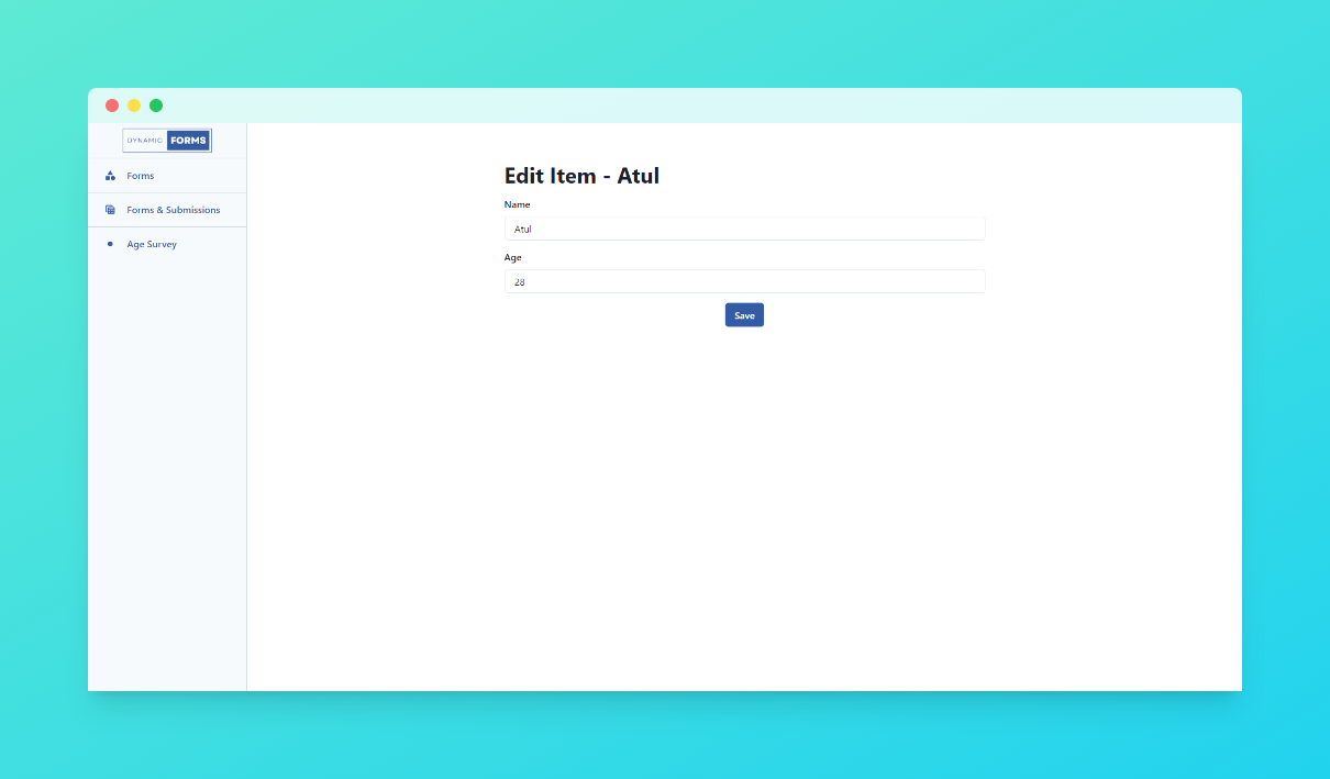 Edit a dynamic form page
