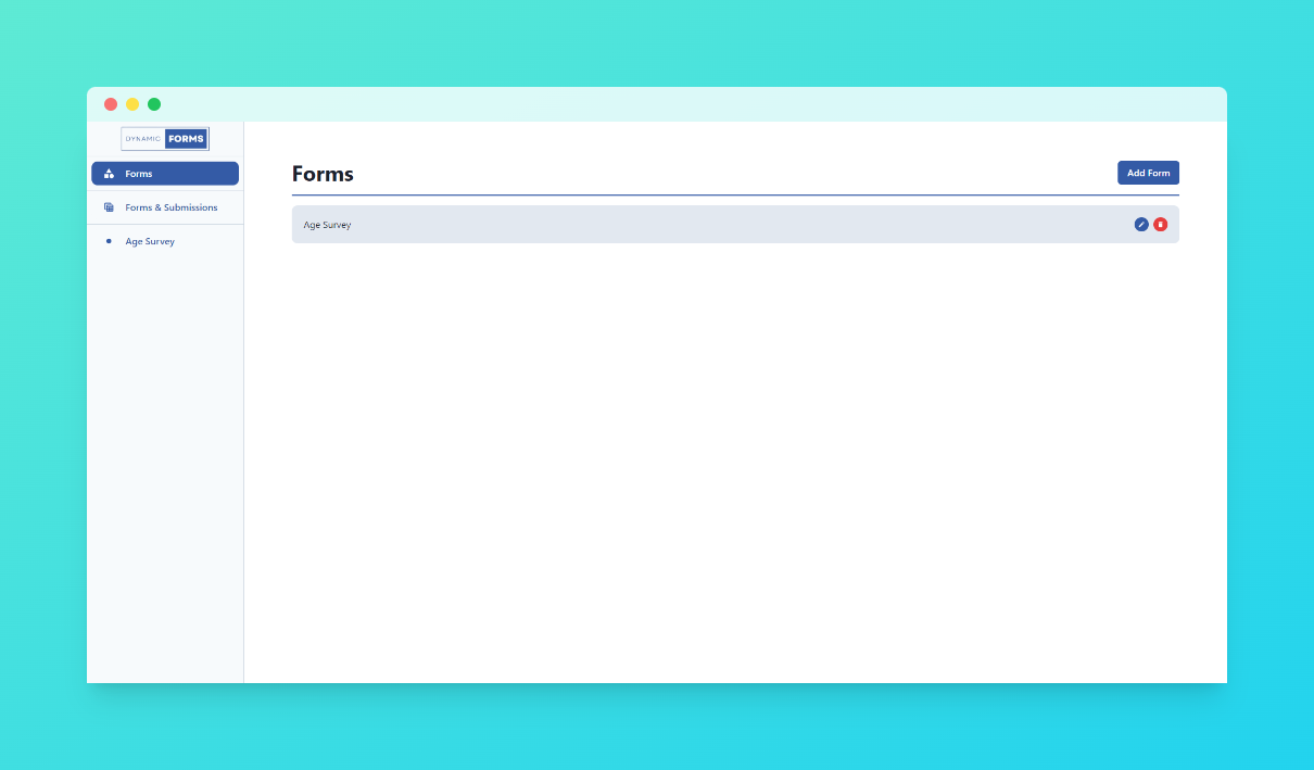 Added form listing