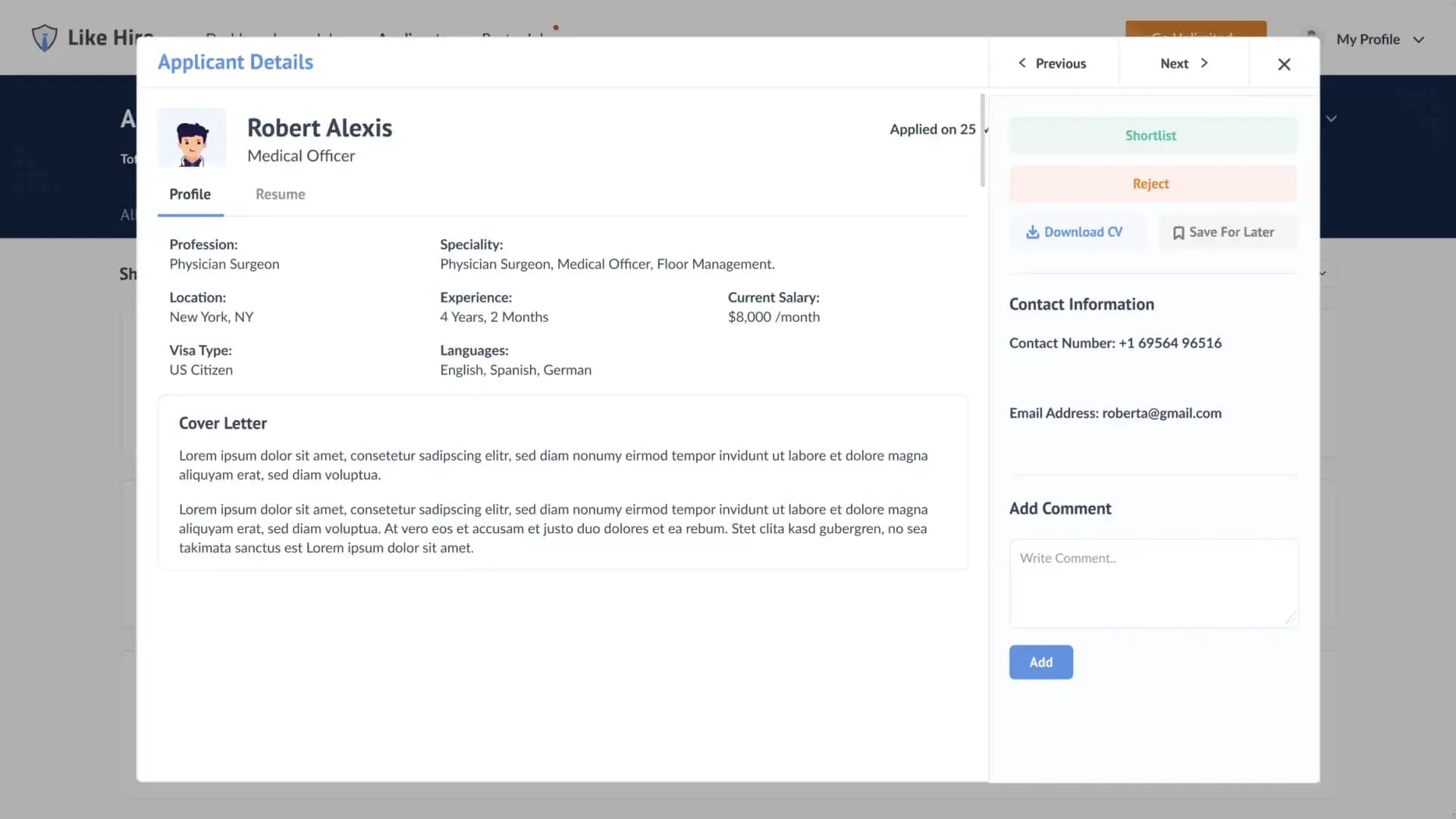 Applicant Details