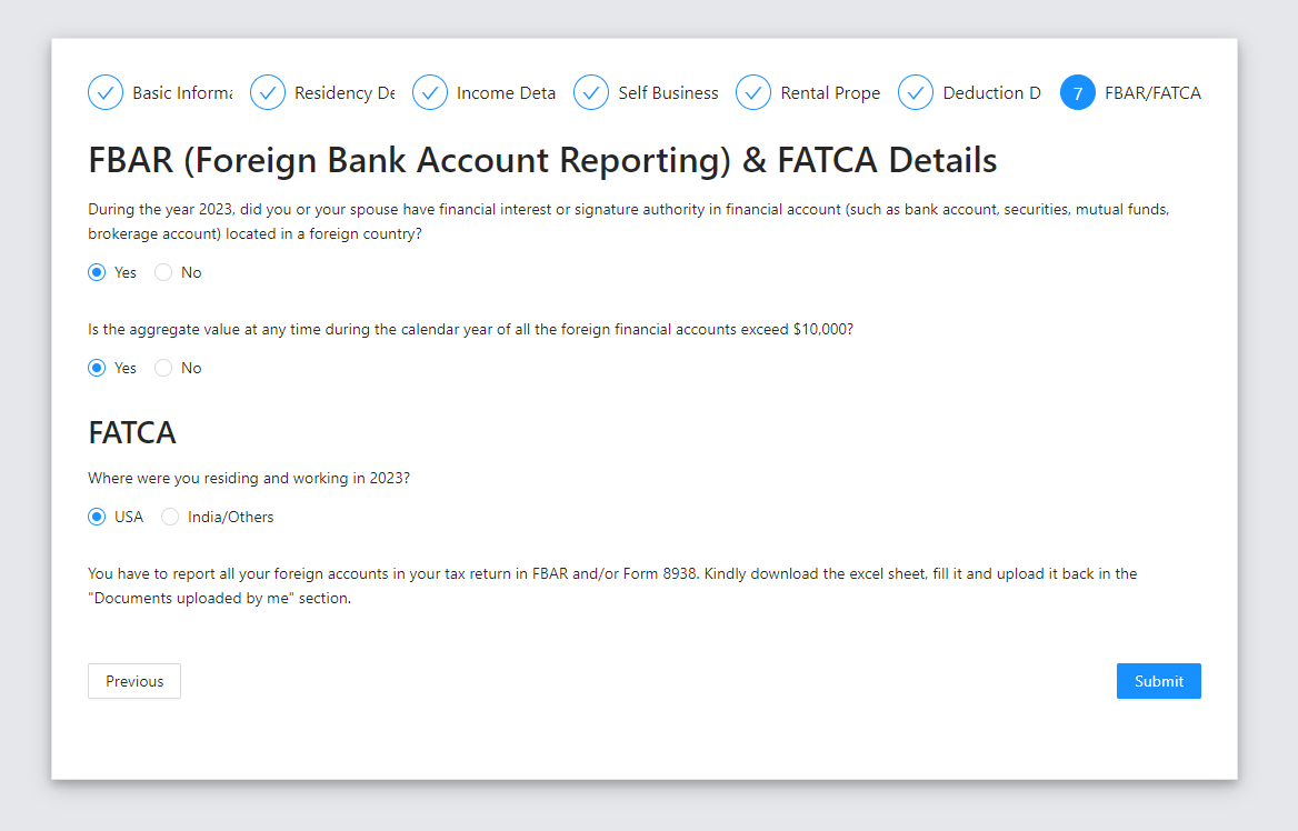 Riwa Tax Filing Listing Page